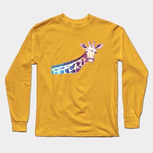 Rainbow Watercolors Ombre Giraffe Gradient Long Sleeve T-Shirt